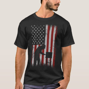 Camiseta Bandeira Americana Abastecendo Homens Que Guardam