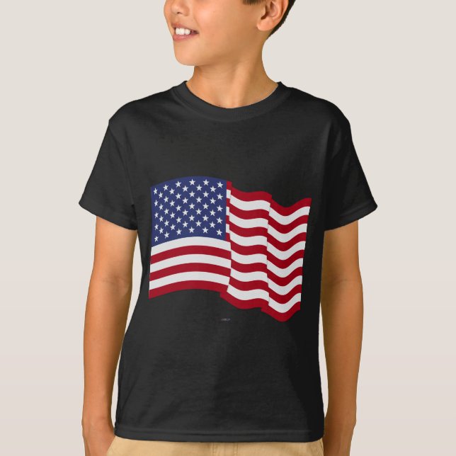 Camiseta Bandeira Americana Acenando (Frente)
