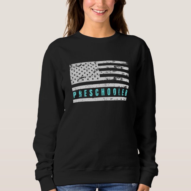 Camiseta Bandeira Americana Afastada Orgulhosa Pré-escola P (Frente)