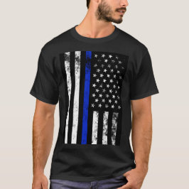 Camiseta Bandeira americana afligida do estilo da polícia