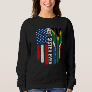 Camiseta Bandeira Americana África do Sul Melhor Irmã Ever