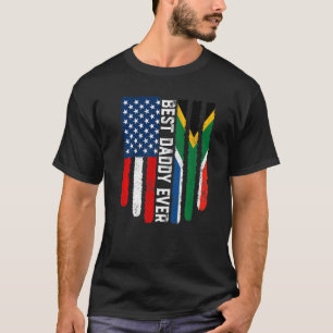 Camiseta Bandeira Americana África do Sul Melhor Pai De Alg