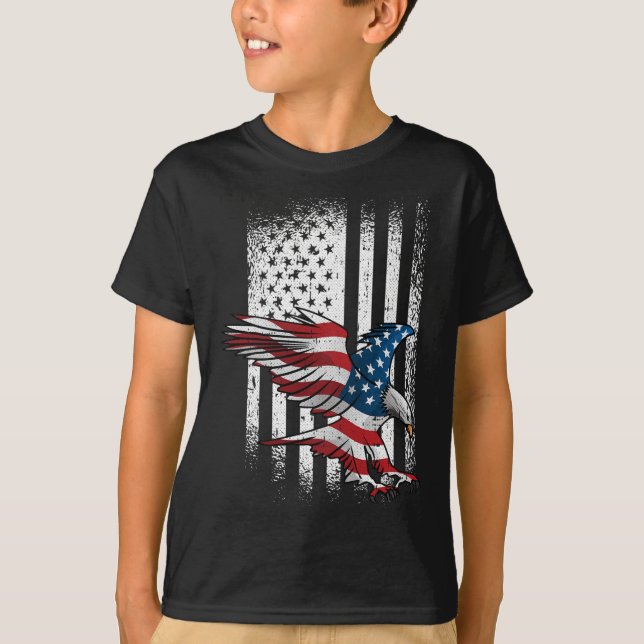 Camiseta Bandeira Americana Águia 4 De Julho Dia Da Indepen (Frente)