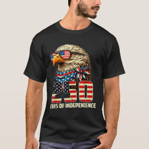 Camiseta Bandeira Americana Águia Vintage 250 Anos 4 de Jul