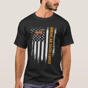 Camiseta Bandeira Americana Americana Saddlepura Horse