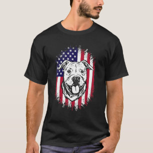 Camiseta Bandeira Americana Amstaff Staffordshire Terrier A