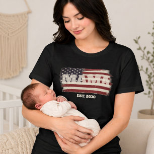 Camiseta Bandeira Americana Ano de Fundação MAMA