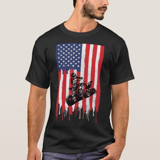 Camiseta Bandeira Americana ATV Quatro Rodas Quad Bike Brap (Frente)