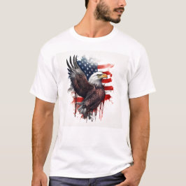 Camiseta Bandeira Americana Bald Eagle