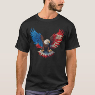 Camiseta Bandeira Americana Bald Eagle Patriótica Eagle 4º 