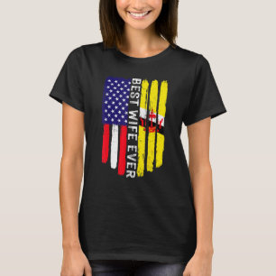 Camiseta Bandeira Americana & Bandeira de Brunei Melhor Esp