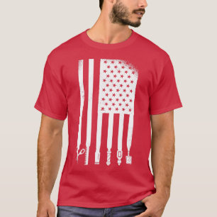 Camiseta Bandeira Americana Barber Tesoura Comb Trimmer Org