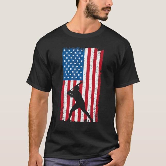 Camiseta Bandeira Americana Baseball 1 (Frente)