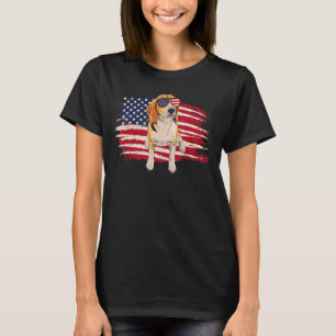 Camiseta Bandeira Americana Beagle - Puppy Dog Lover Animal