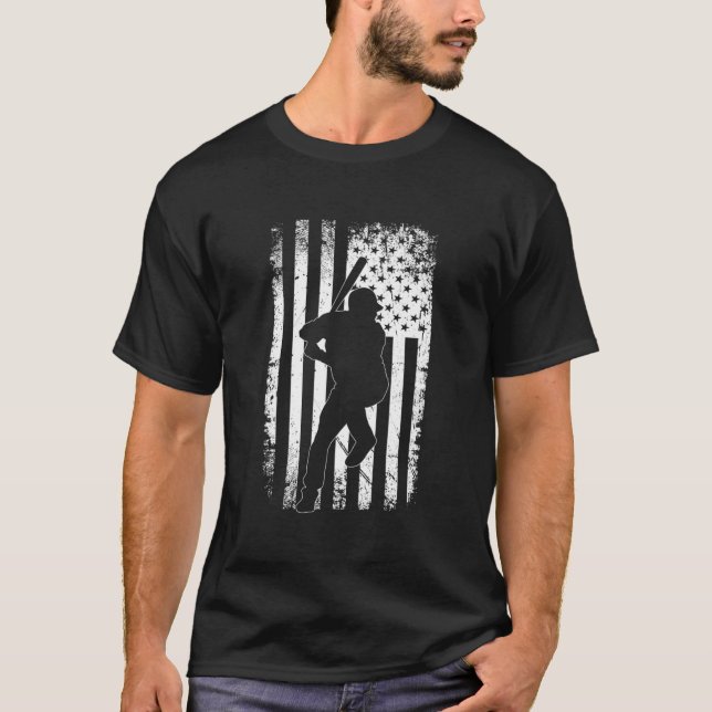 Camiseta Bandeira Americana Beisebol Beisebol (Frente)