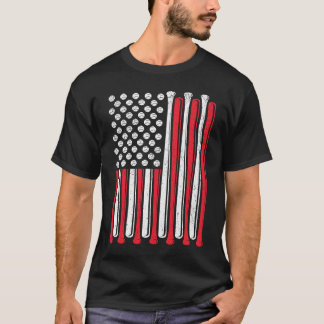 Camiseta Bandeira Americana Beisebol Vintage Pai Mãe