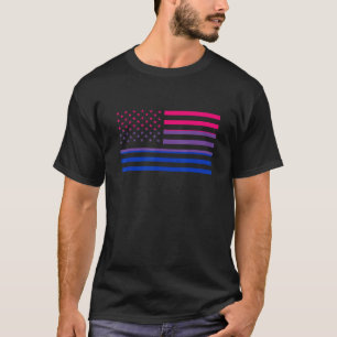 Camiseta Bandeira americana bissexual LGBTQ Orgulho bissexu
