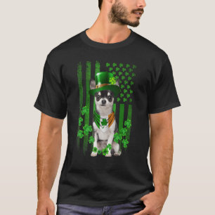 Camiseta Bandeira Americana BLACK Chihuahua Dog Hat Irish R