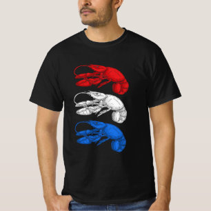 Camiseta Bandeira Americana Blue Lagosta Legal Vermelha Bra