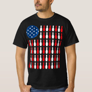 Camiseta Bandeira Americana - Bolsa Patriótica e Boliches