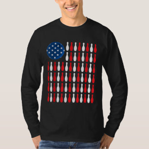 Camiseta Bandeira Americana - Bolsa Patriótica e Boliches