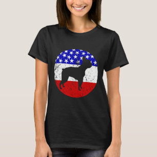 Camiseta Bandeira Americana Boston Terrier Dog
