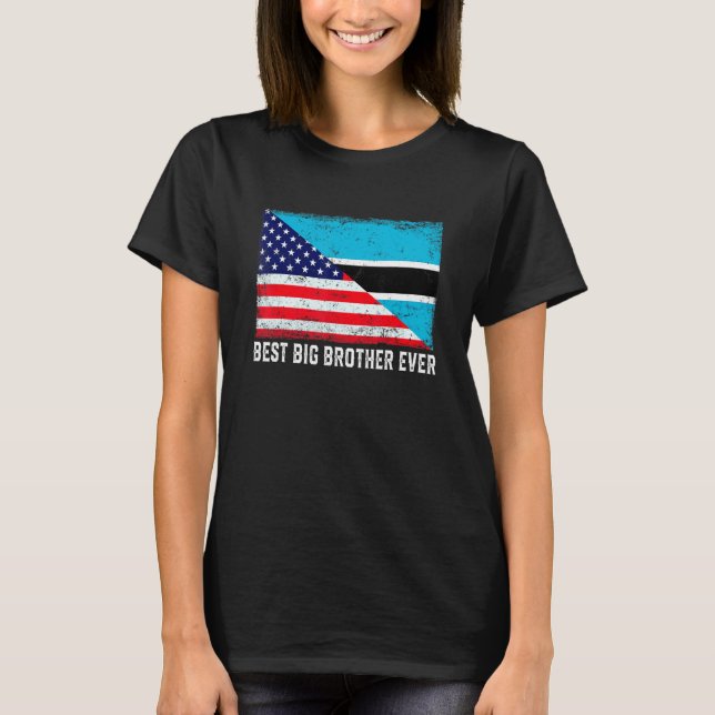 Camiseta Bandeira Americana Botsuana é o melhor irmão mais  (Frente)