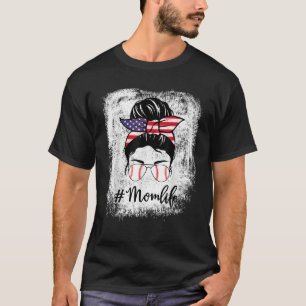 Camiseta Bandeira Americana Branqueada Baseball Softball Mã