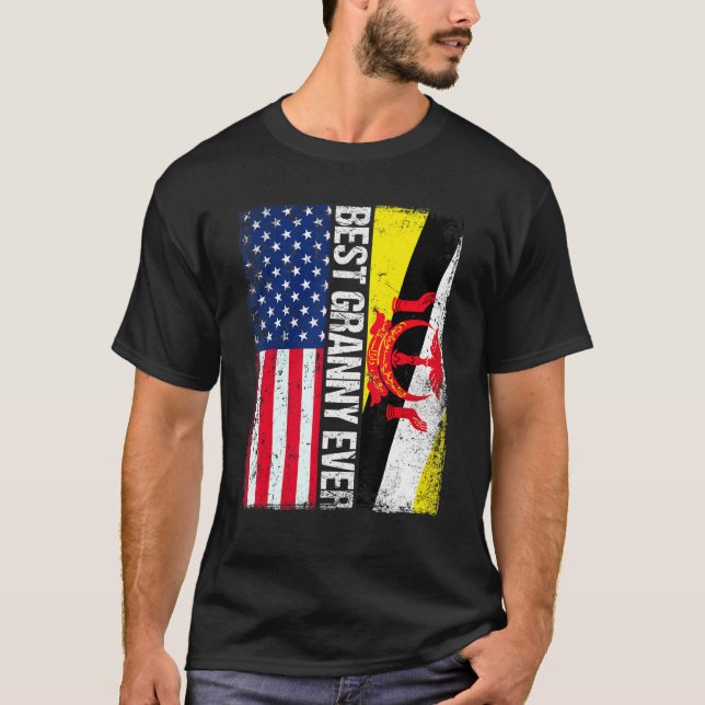 Camiseta Bandeira Americana Brunei Sinalizador Melhor Grama (Frente)