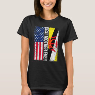 Camiseta Bandeira Americana Brunei Sinalizador Melhor Mãe F