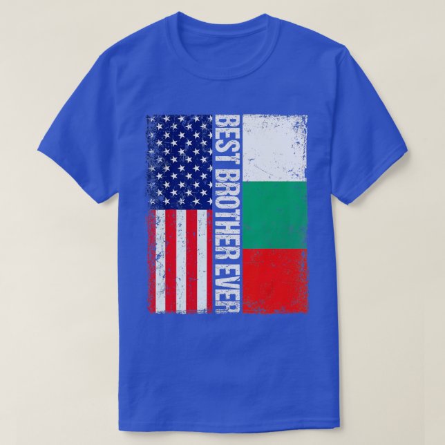 Camiseta Bandeira Americana Bulgária Melhor Irmão Nunca Fam (Frente do Design)