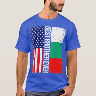 Camiseta Bandeira Americana Bulgária Melhor Irmão Nunca Fam