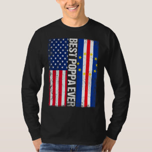 Camiseta Bandeira Americana Cabo Verde Melhor Poppa Ever Fa