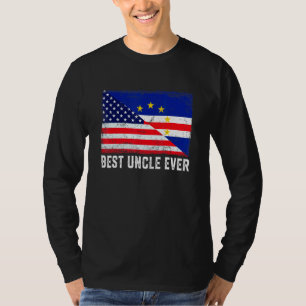 Camiseta Bandeira Americana Cabo Verde Melhor Tio Ever Fami