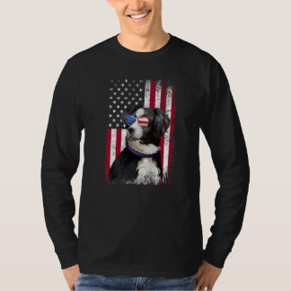 Camiseta Bandeira Americana Cachorro Pastor Australiano Pat