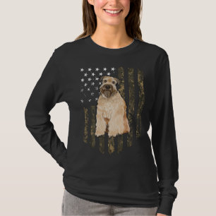 Camiseta Bandeira Americana Camo Soft Coated Wheaten Terrie