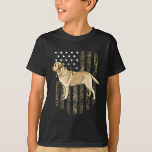 Camiseta Bandeira Americana Camuflada Labrador Retriever Am