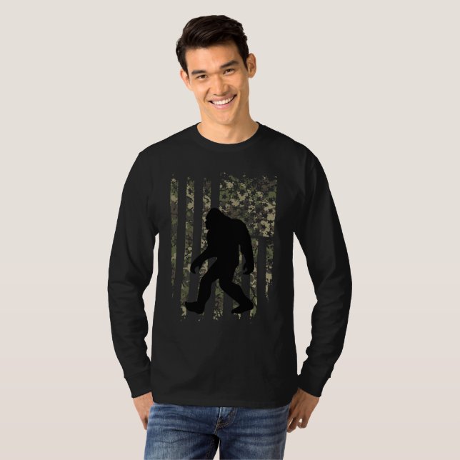 Camiseta Bandeira Americana Camuflada Patriótica (Frente Completa)