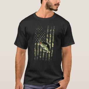 Camiseta Bandeira Americana Camuflada Pesca de Robalo  Amor