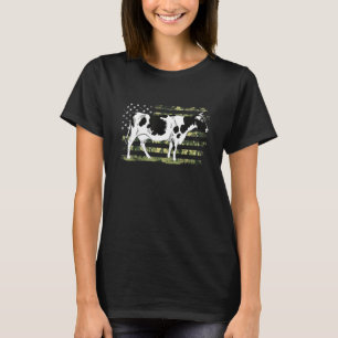 Camiseta Bandeira Americana Camuflada Vaca Quarto 4 De Julh