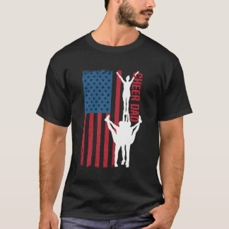 Camiseta Bandeira Americana Cheer Pai 4 De Julho