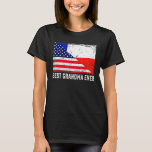 Camiseta Bandeira Americana Chile Melhor Vovó Família Nunca