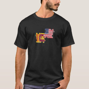 Camiseta Bandeira americana cingalesa Sri Lanka EUA