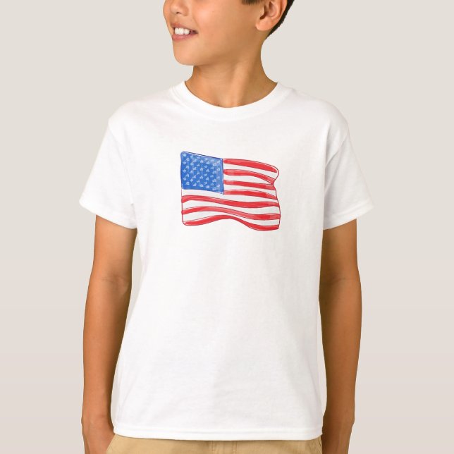 Camiseta Bandeira Americana Clássica Patriótica  (Frente)