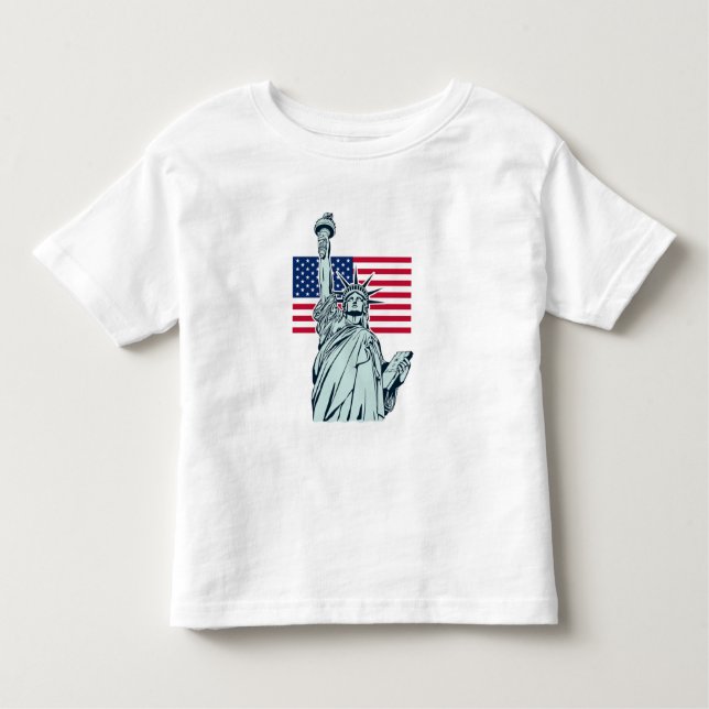Camiseta Bandeira Americana com a Liberdade     (Frente)