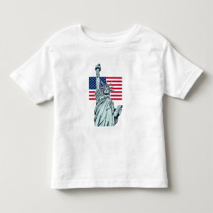 Camiseta Bandeira Americana com a Senhora Liberdade