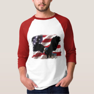 Camiseta Bandeira americana com águia americana americana