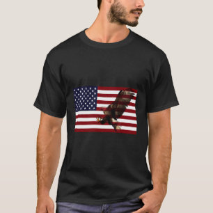 Camiseta Bandeira Americana Com Águia Balda
