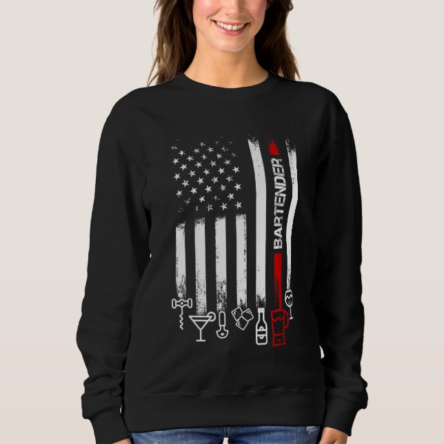 Camiseta Bandeira Americana com Barman para mulheres pai de (Frente)
