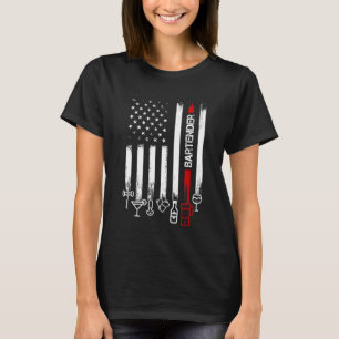Camiseta Bandeira Americana com Barman para mulheres pai de